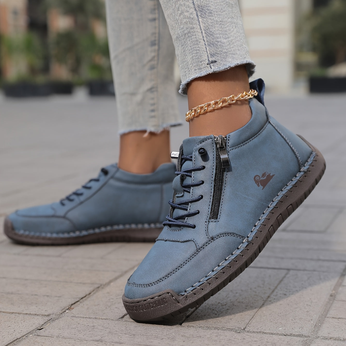 Women's Retro Zip-Up Sneaker Boots in 7 Colors Casual Comfortable