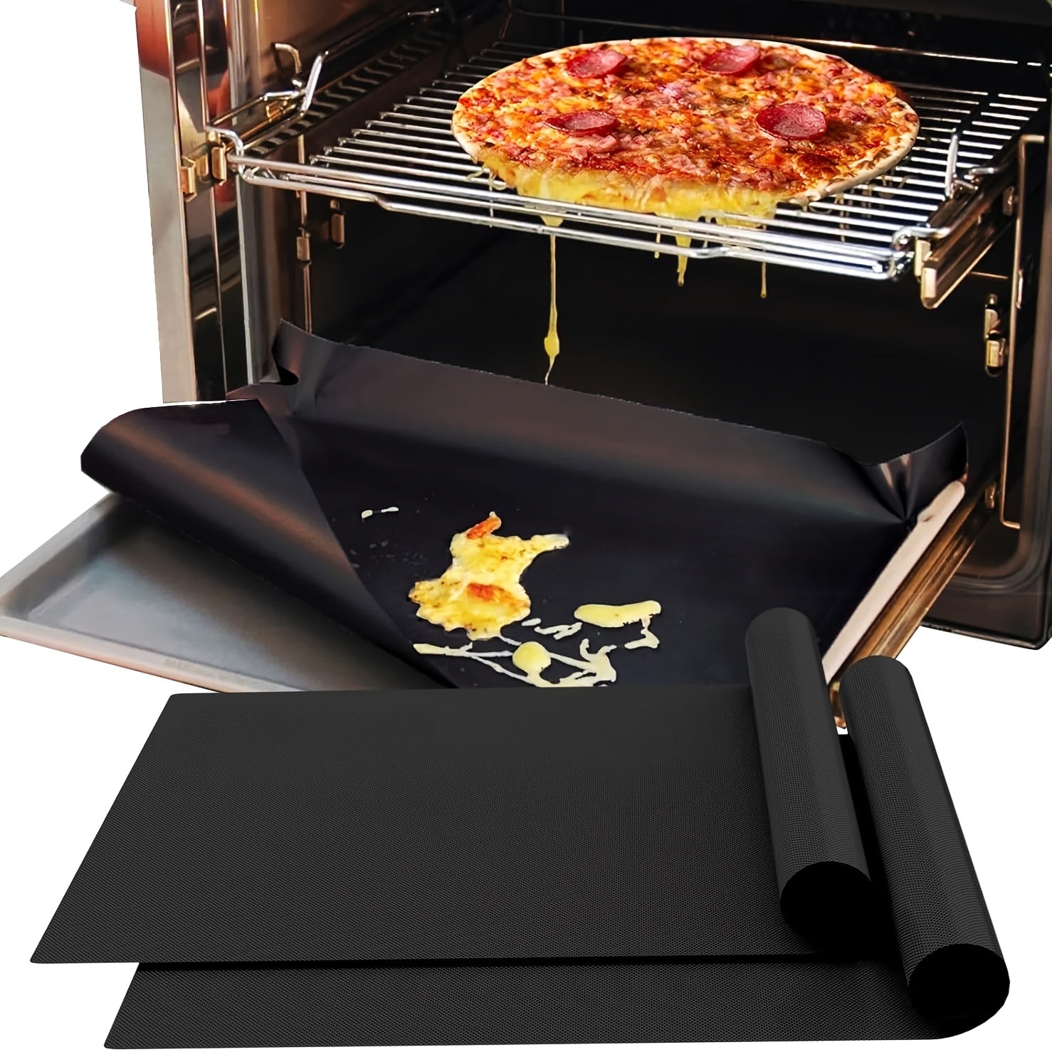 Silicone cooking mat non-stick reusable heat-resistant for baking grilling microwave
