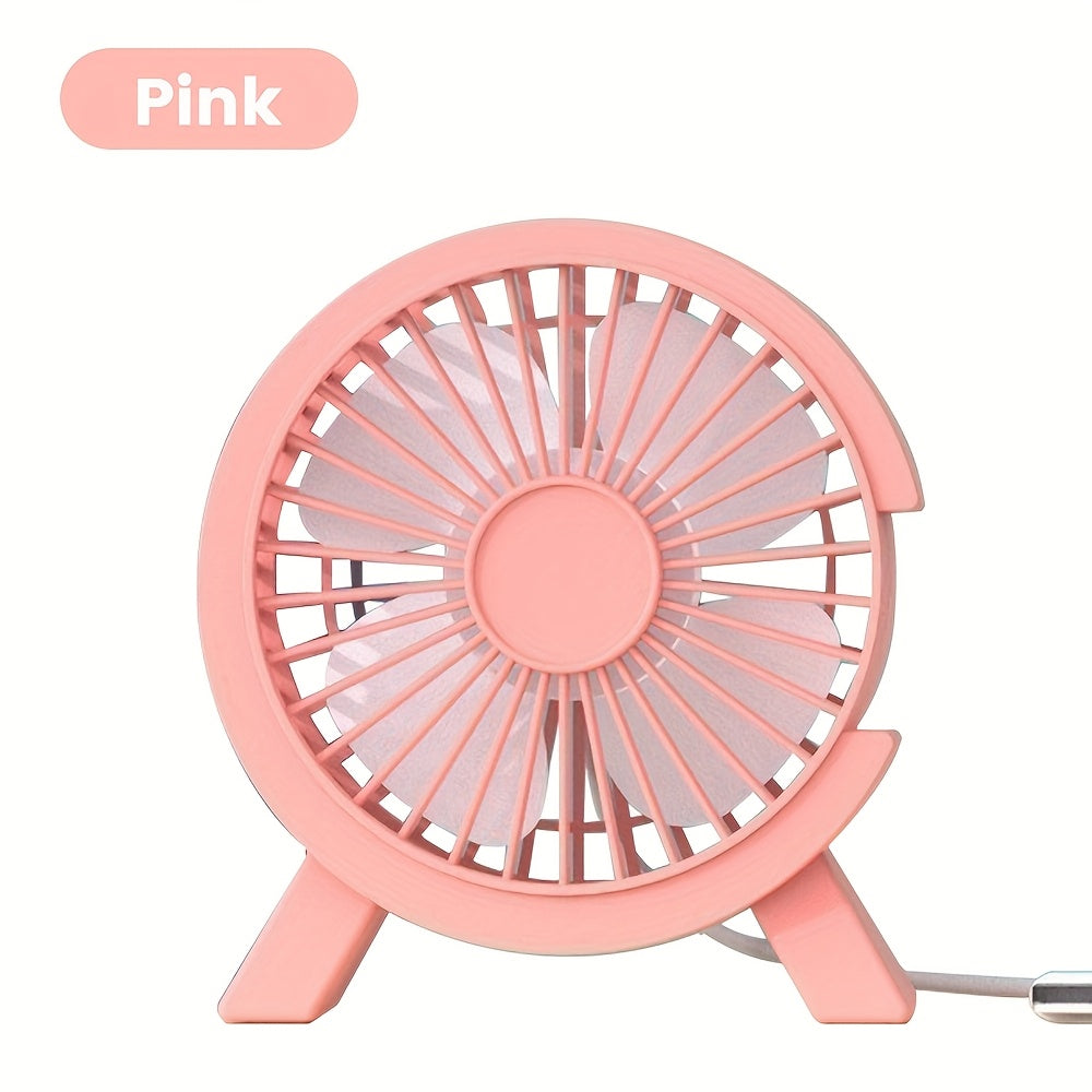 Small USB Desk Fan with Type-C Connection and Plastic Material
