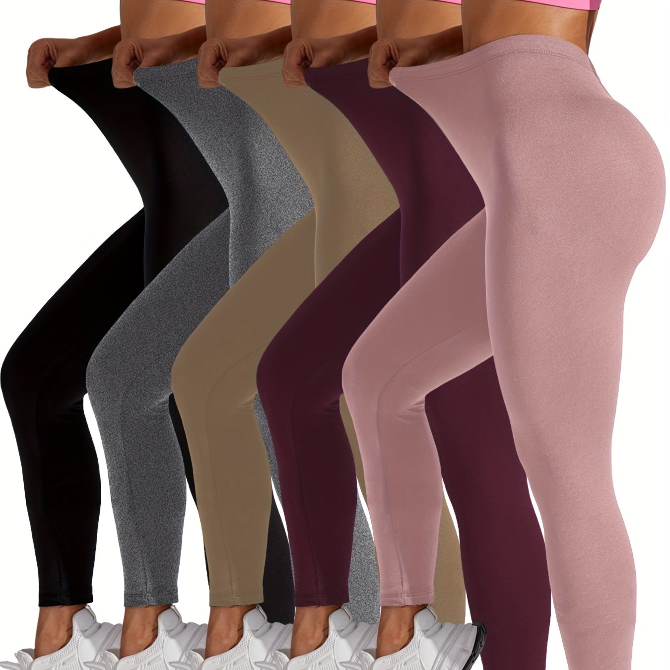 Leggings de yoga y running de talla grande para mujer con cintura alta y tela suave y elástica