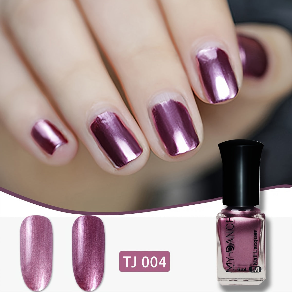 Women Metallic Nail Polish Bottle Quick-Dry Durable Whitening