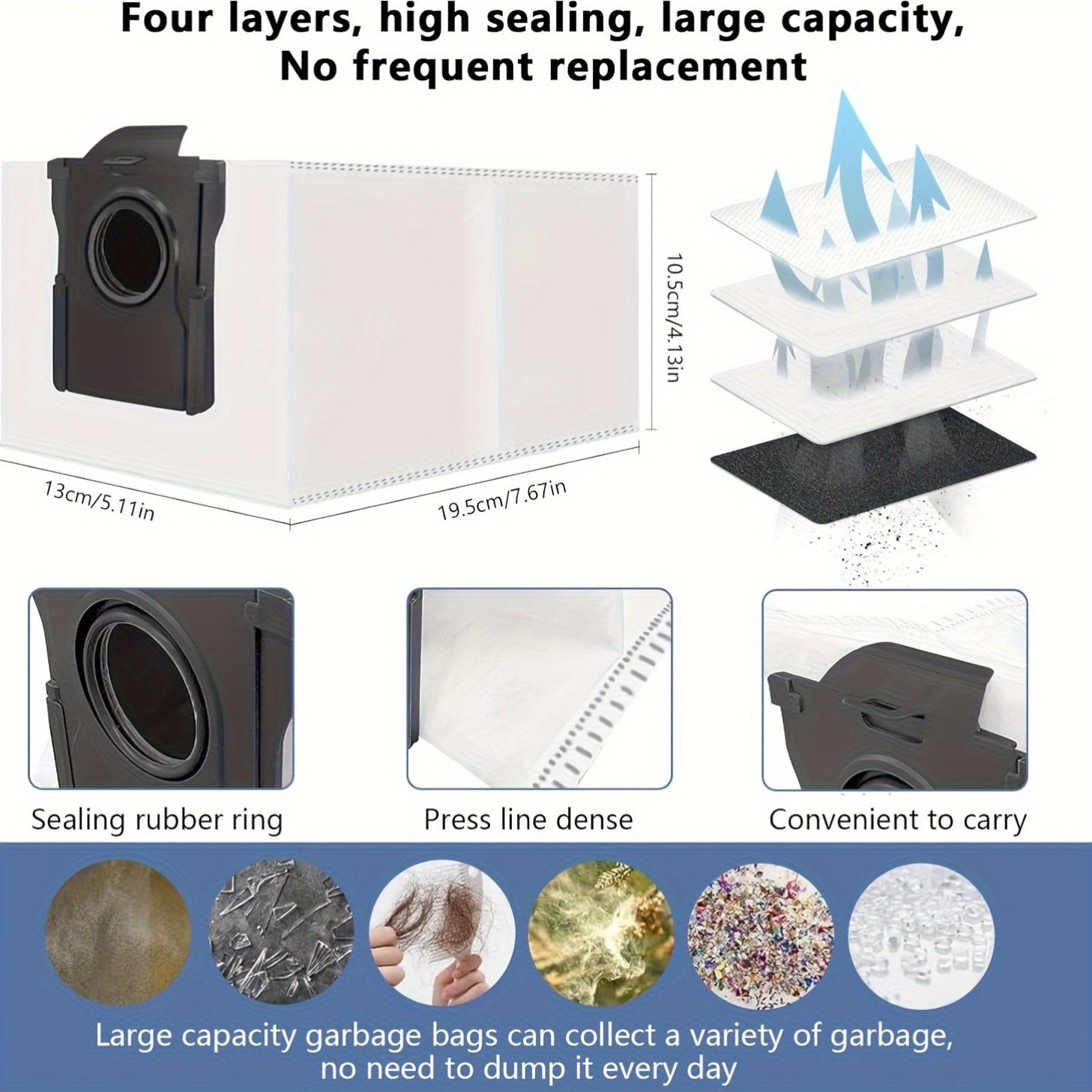 Replacement Dust Bags and Mop Cloths for Robotic Vacuum Cleaners
