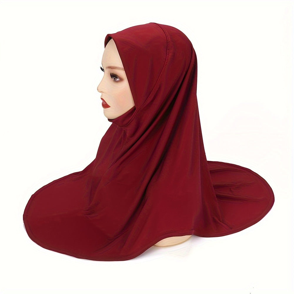 Women's Polyester Hijab Breathable Knit Solid Color Easy Wear