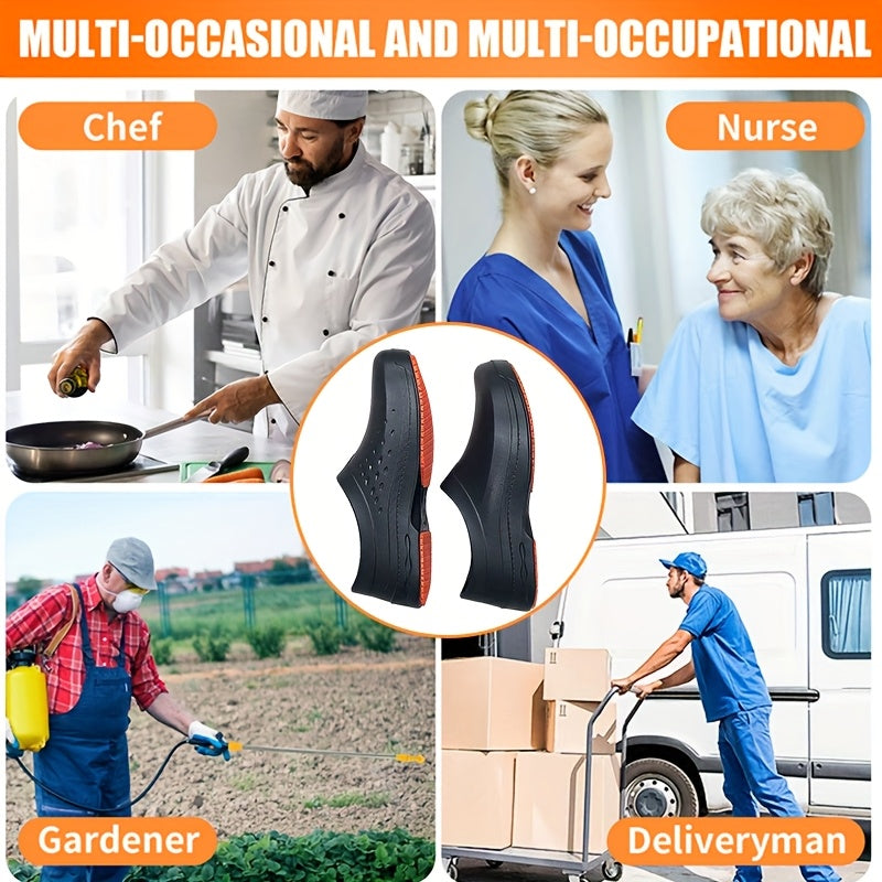 Women Non Slip Chef Shoes Comfortable Black Work Clogs For Kitchen Garden