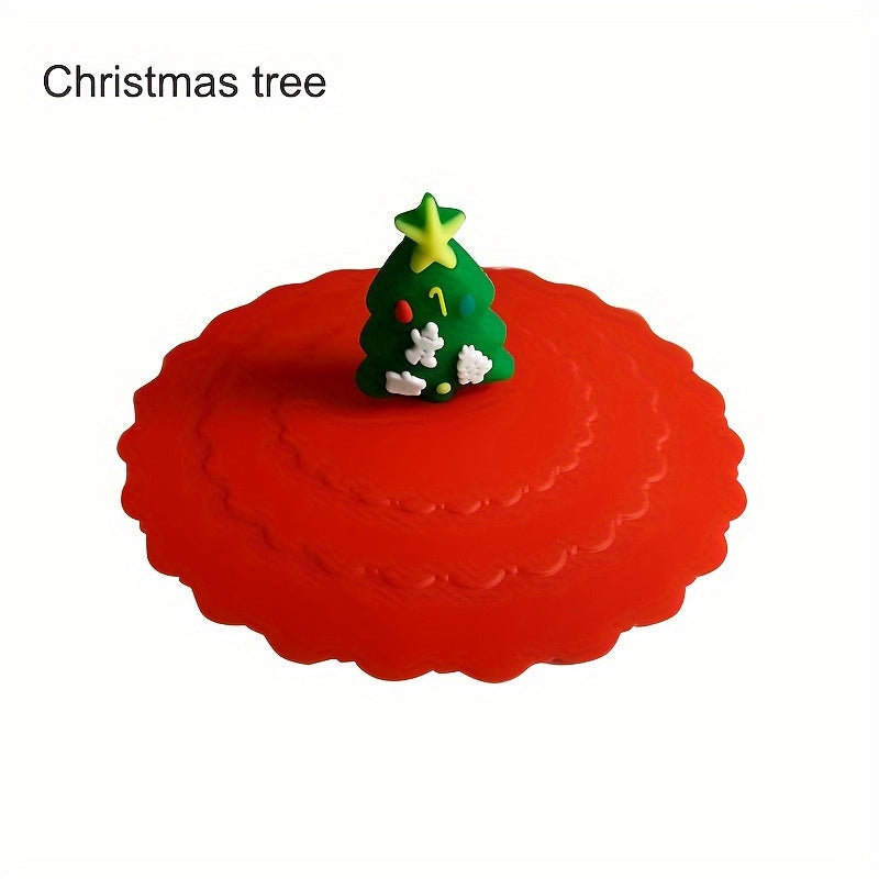 Рождественская силиконовая крышка для чашки с дизайном снеговика, безопасная для пищевых продуктов, против проливания, экологичная