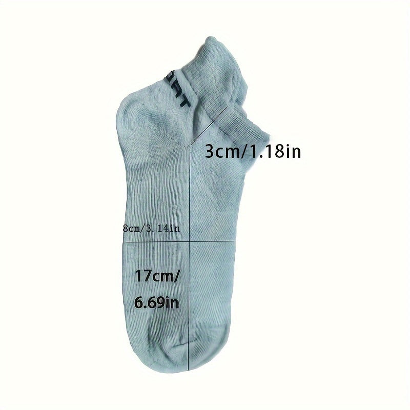 Men's Cotton Ankle Socks 5 Pairs Breathable Moisture-Wicking Summer Casual