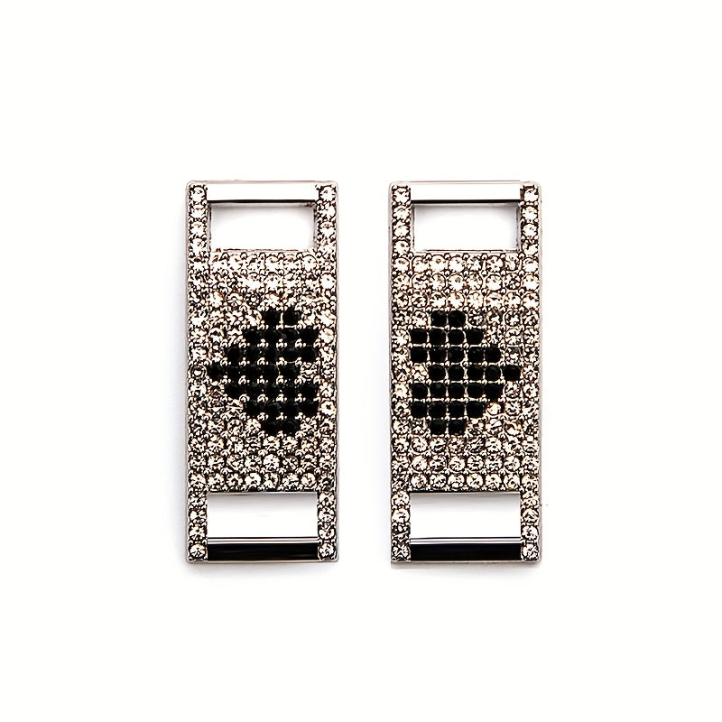 Unisex Heart-Shaped Zirconia Shoelace Buckles Fashion Shoe Accessories