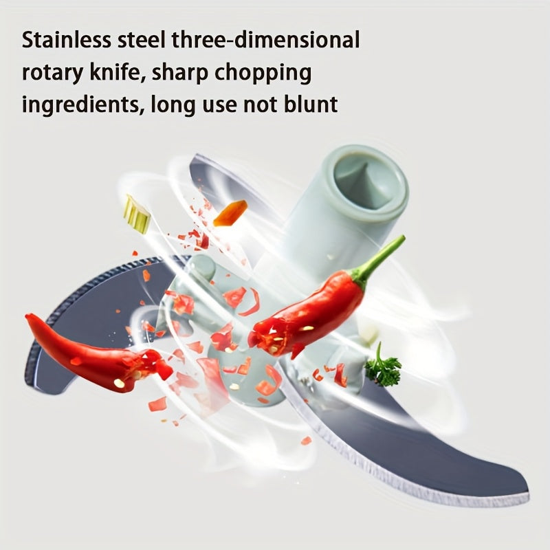 Qulay tutqichli qo'lda sarimsoq maydalagich, sarimsoq maydalash, chili bo'laklash va sous tayyorlash uchun shaffof stakanda mo'ljallangan. Ona kuniga mos.