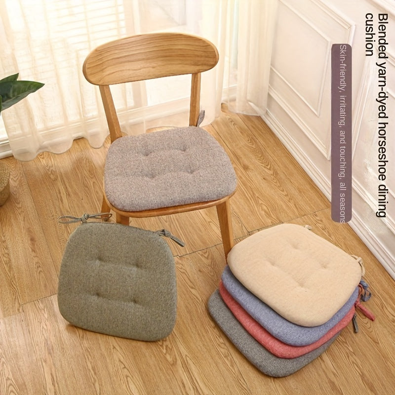 Solid Color Chair Cushion with Anti-slip and Anti-fouling Features for Home Dining