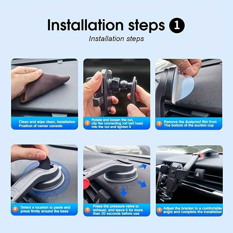 Universal Car Phone Mount Holder for Dashboard Strong Suction GPS and Hands-Free