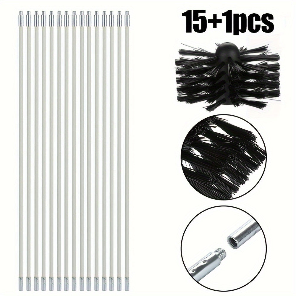 Durable Extendable Plastic Cleaning Brush for Chimneys Hoods Boilers