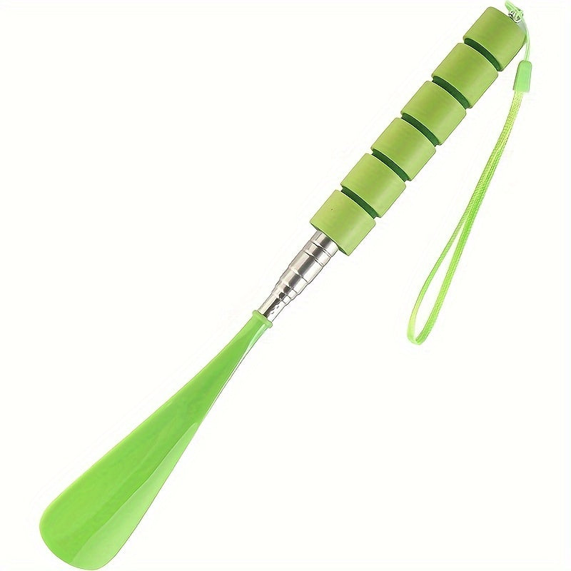 Stainless Steel Telescopic Shoe Horn with Non-Slip Grip and Adjustable Length