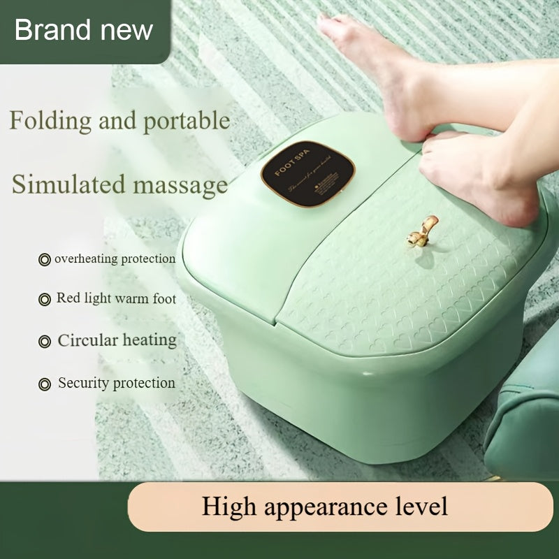 Portable Foot Spa with Automatic Massage Heat and Manual Drain in Mint Green