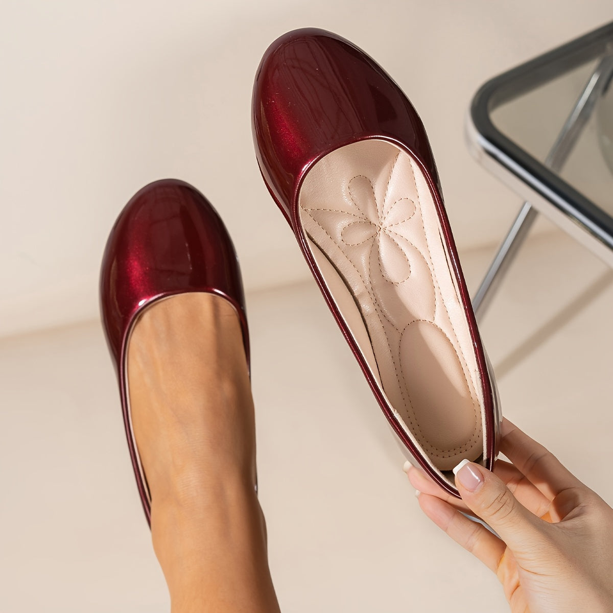 Zapatillas de ballet para mujer transpirables, slip-on, para todas las estaciones, ligeras