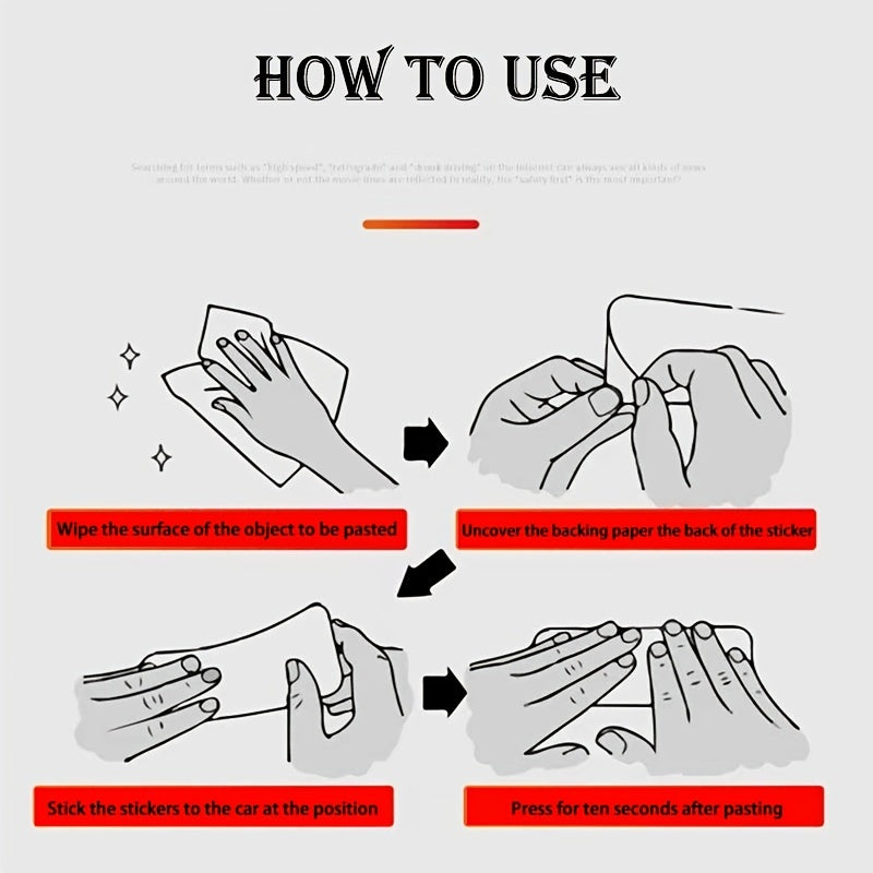 10pcs Car Bumper Reflective Stripe Stickers for Night Safety and Style