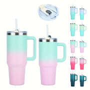 40 Oz Insulated Stainless Steel Water Bottle with Handle Leak-Proof Lid and Straw for Travel and Gifts