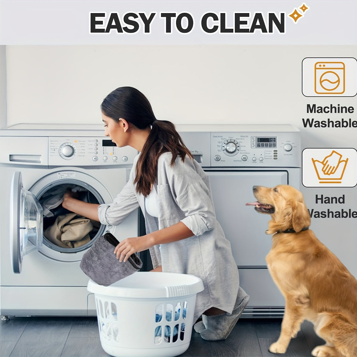 Dog Bathrobe Towel with Magic Sticker for Small Medium Large Dogs and Cats Quick-Drying Super Absorbent