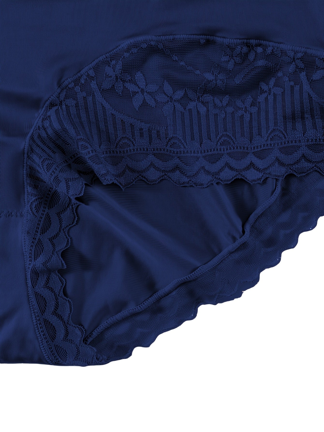 Women's Plus Size High Waist Sports Briefs Soft Lace Trim Pack of 5