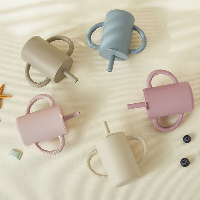 Taza de bebé con boquilla de silicona para niños pequeños, sin BPA, a prueba de fugas, duradera, de 0 a 3 años