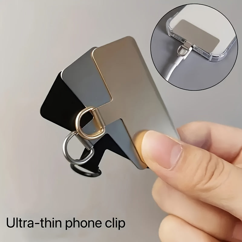 Gold Phone Lanyard Connector with Stainless Steel Clip for Secure Attachment