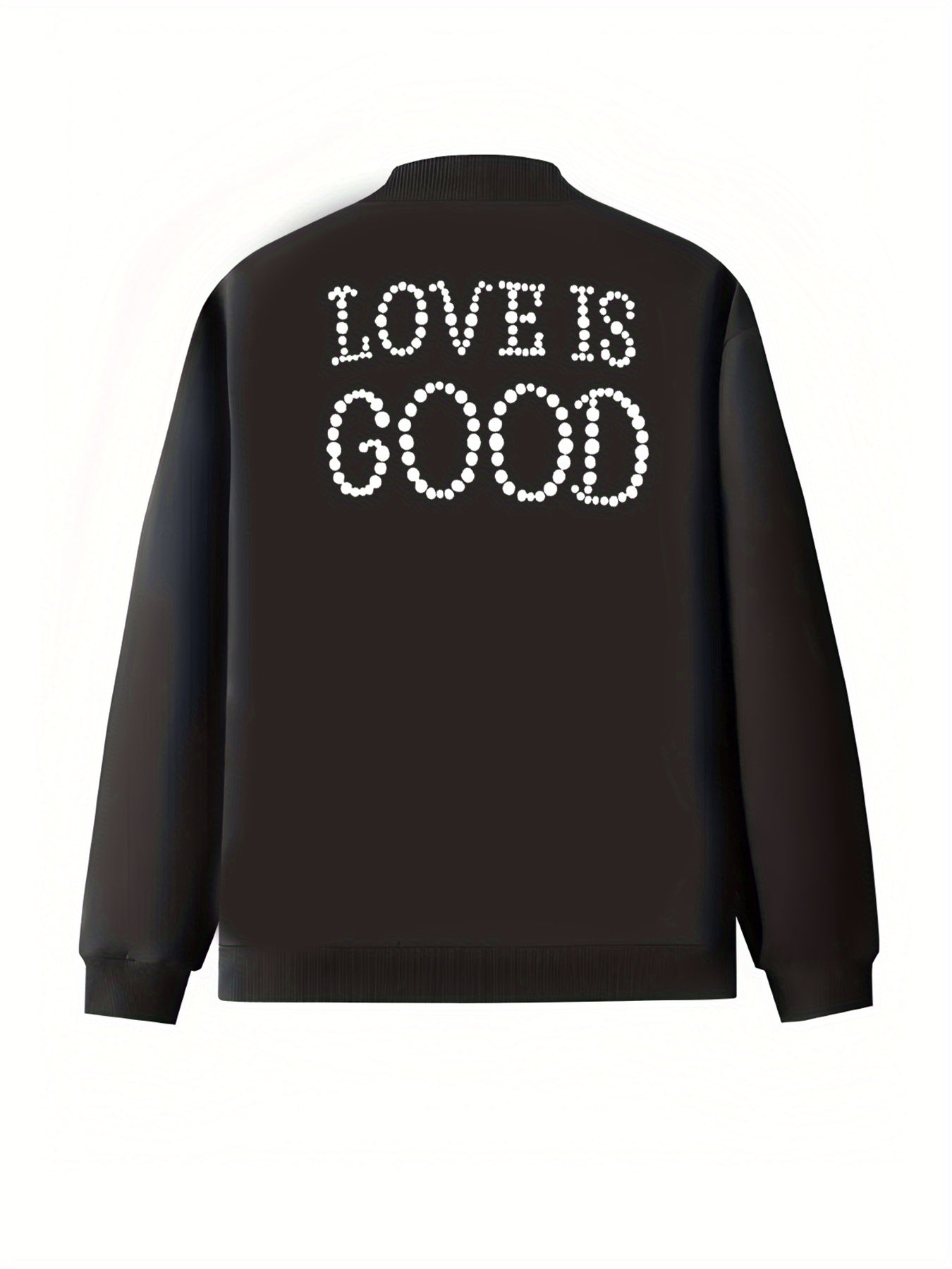 Plus Size Women's Printed Zip-Up Jacket Casual Long Sleeve Outerwear