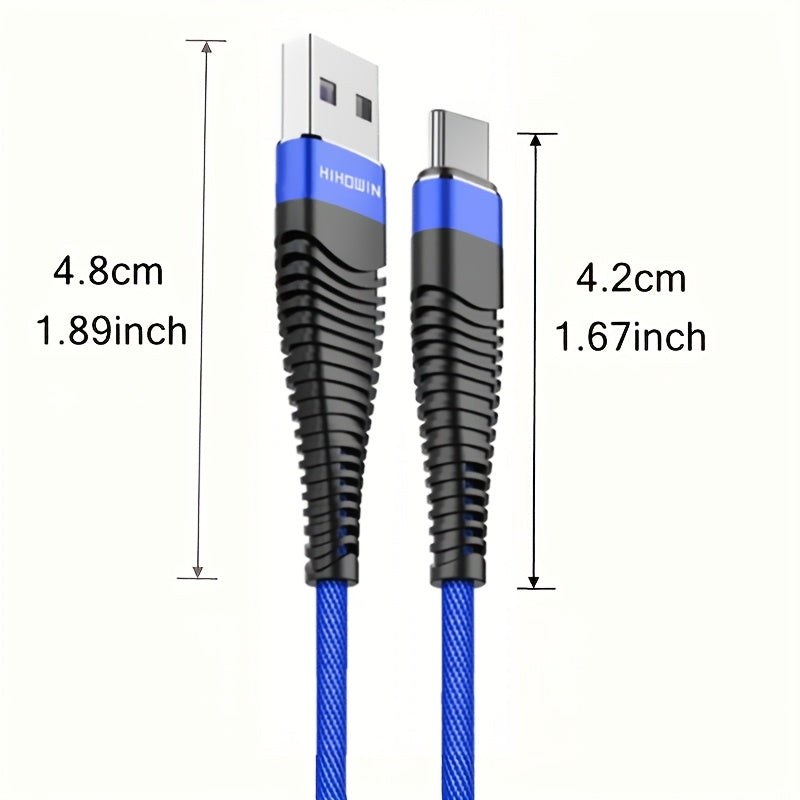 USB Type-C Fast Charging Cable for Android Phones Nylon Matte Male to Male 10-20W