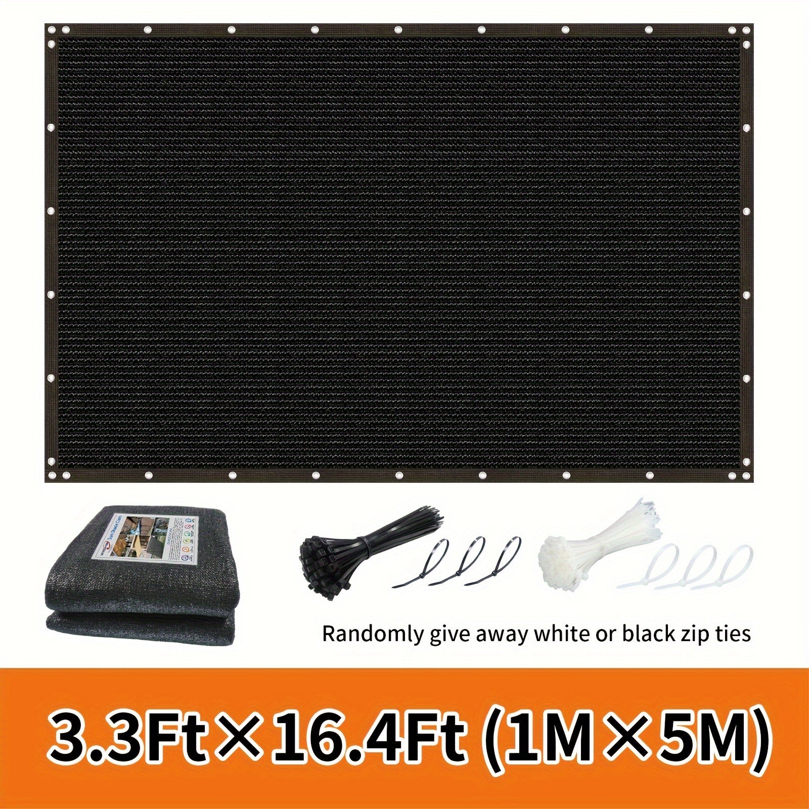 Outdoor Privacy Screen Fence Windproof Sun Protection Decorative Wall Mounted Barrier Black or White Ties Included