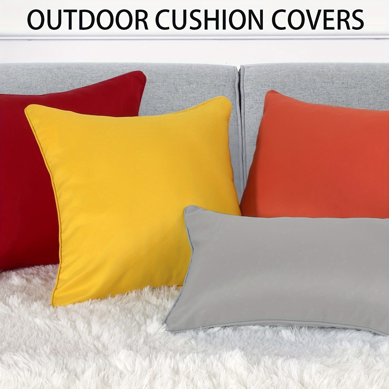 Outdoor Square Garden Cushion Cover for Patio Sofa Tent Decorative Throw Pillow Shell