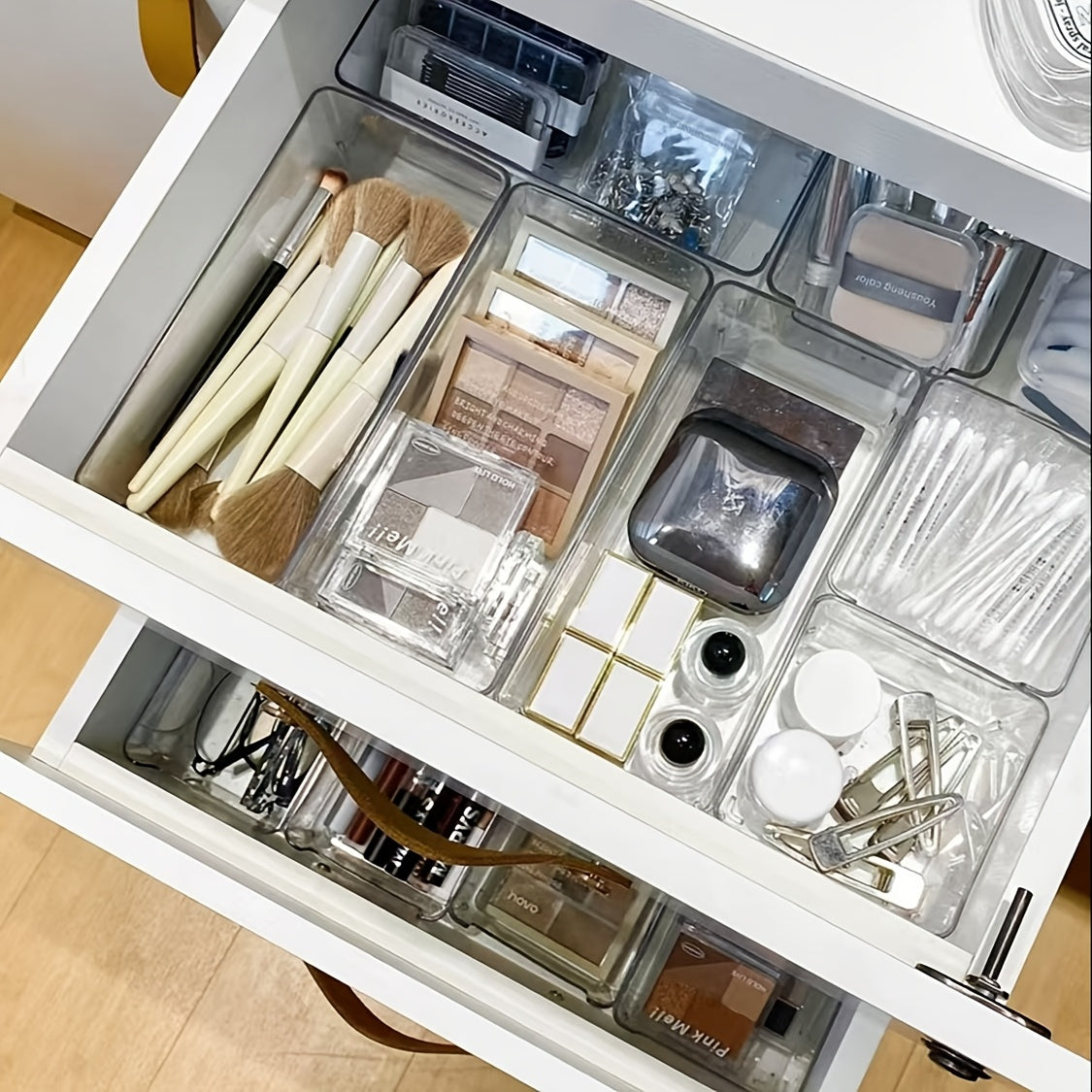 2024 Transparent PET Drawer Organizer for Desk Stationery and Cosmetics