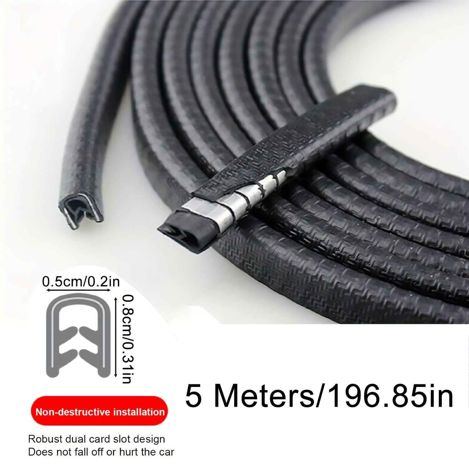 Универсальная резиновая накладка на край двери автомобиля, 5 м, пылезащитная, царапиноустойчивая