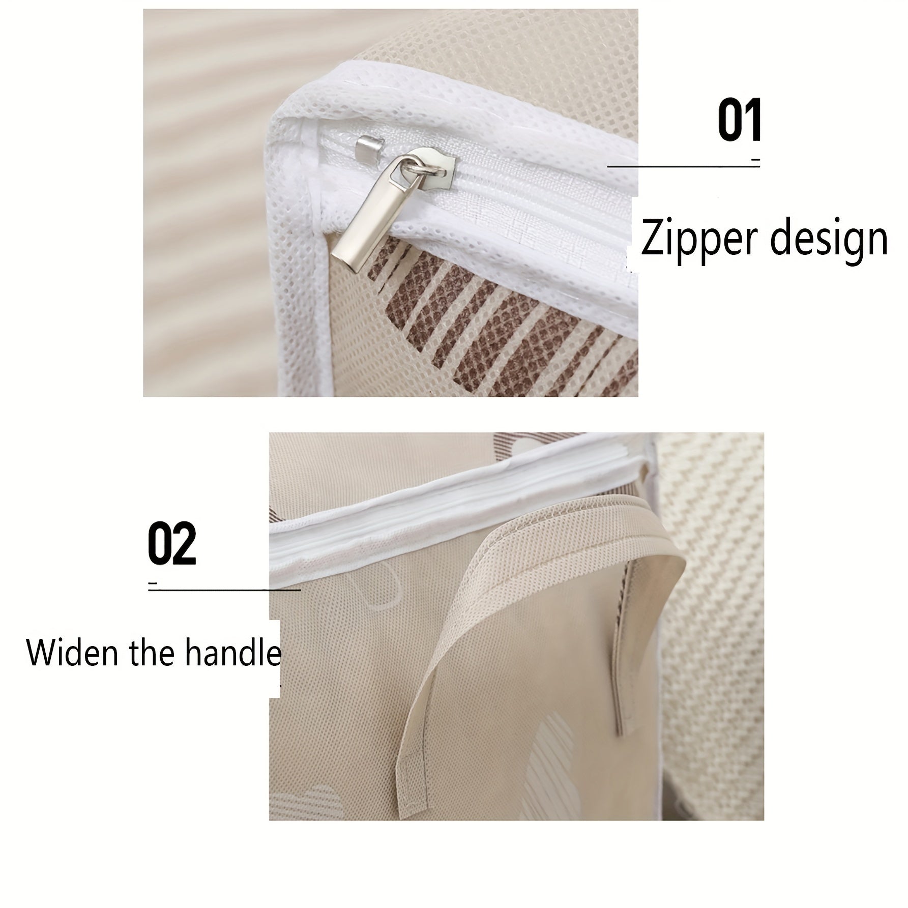 Katta Hajmli Saqlash Sumkasi Qo'llari Bilan - Kiyimlar, Qoplamalar va Uy Tashkiliyati Uchun Ideal. Quvvatli Yopiq Teshik. Kiyimlar, Yotoqxona, Yotoq xonasi va Uy Tashkiliyati Uchun Mukammal. Samara Bilan Joyni Tejash Yechimi. Zarur Yotoq xonasi Aksessuar.