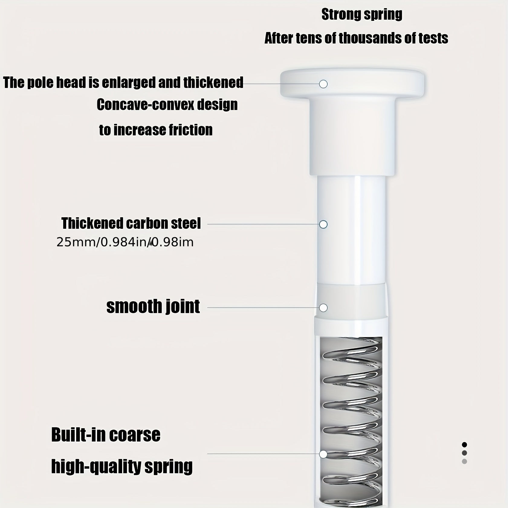 Barra de cortina telescópica de metal ajustable con tensión de resorte, diseño sin taladro para ducha y ventana