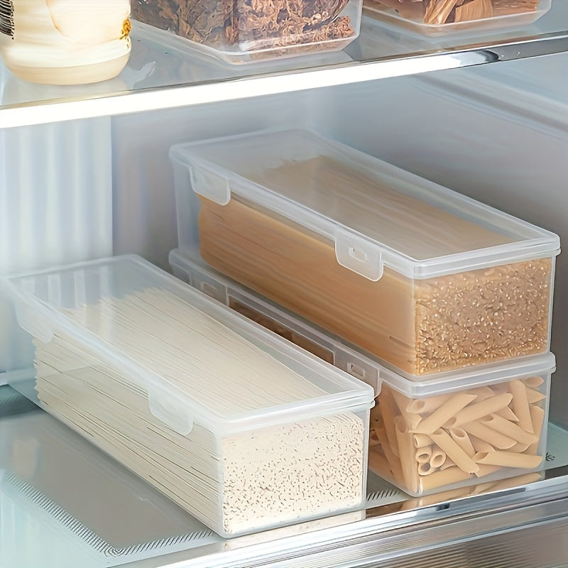 Set of 3 Large Clear Plastic Food Storage Containers with Lids