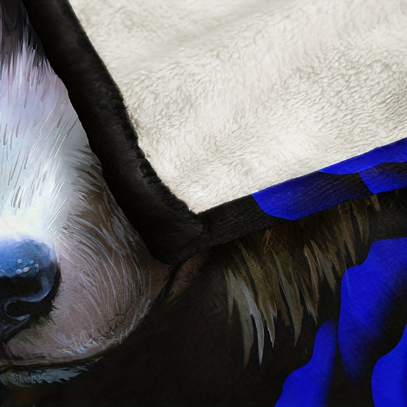 Animal-Themed Flannel Throw Blanket for Couch Bed Cozy Polyester Lightweight Warm