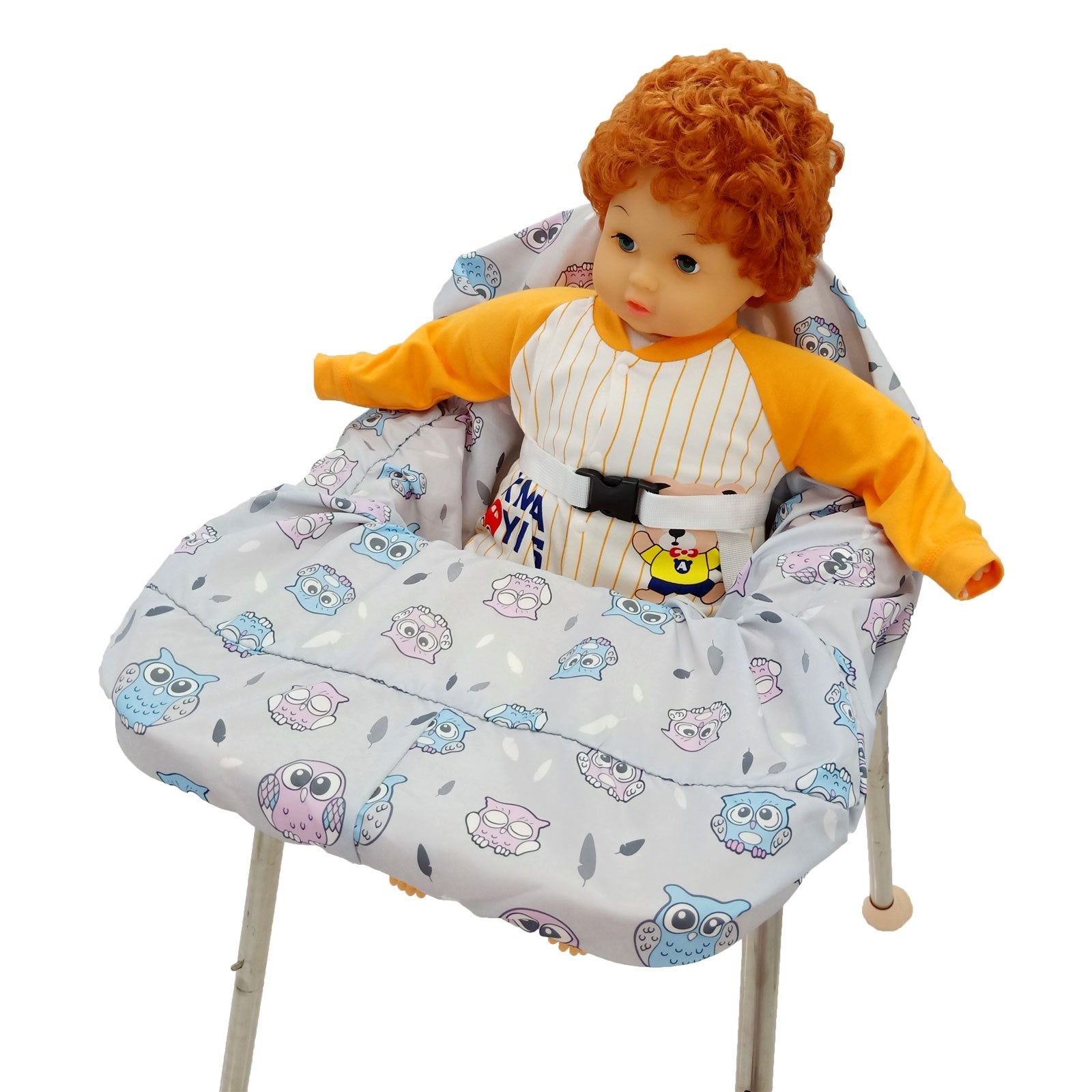 Baby Seat Cushion Waterproof Small Broken Flowers for Shopping Cart and High Chair