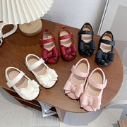 Girls Flats with Bow Non-slip Round Toe for Parties Weddings and Daily Wear