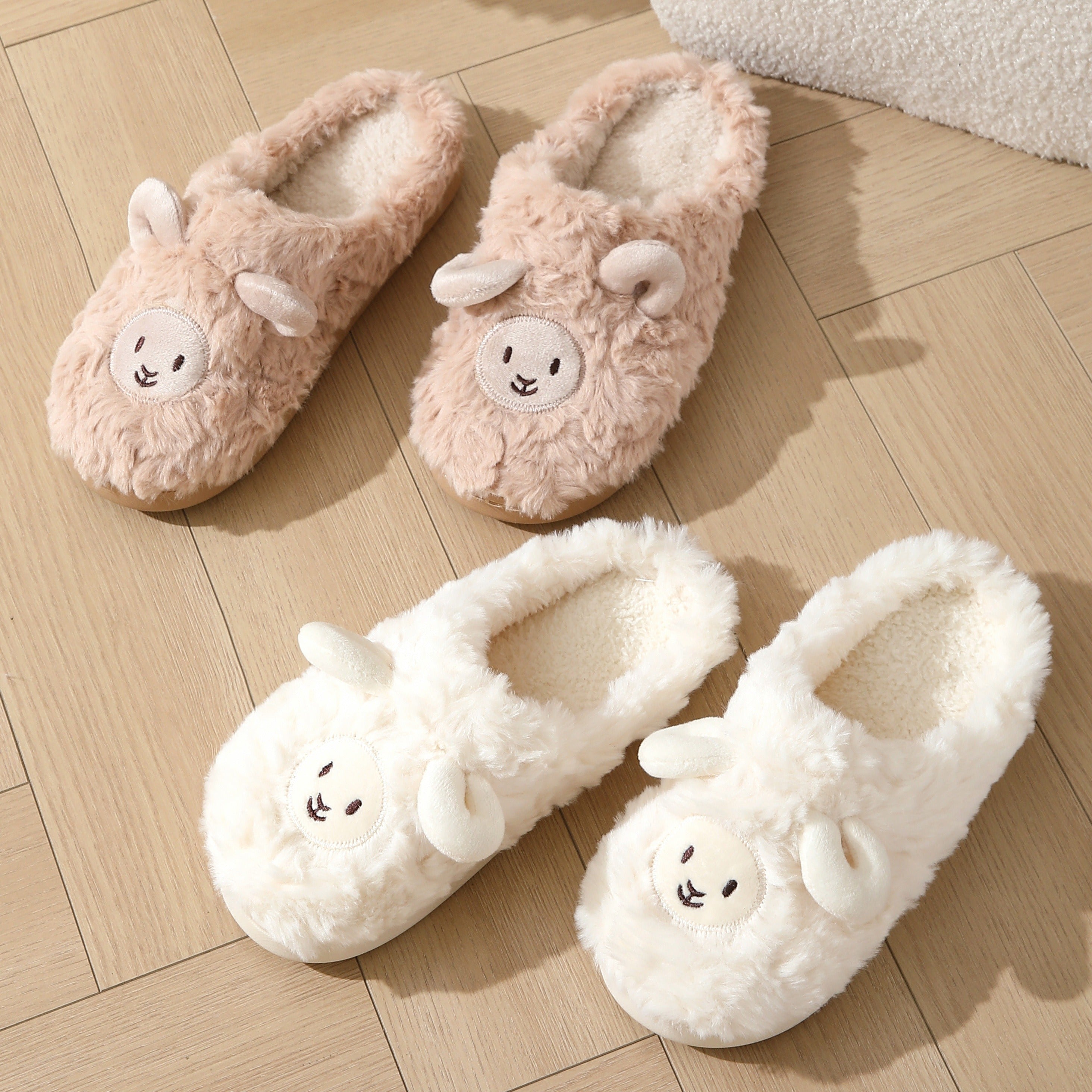 Women's Plush Fleece Slip-On Slippers Non-Slip Indoor Outdoor House Shoes