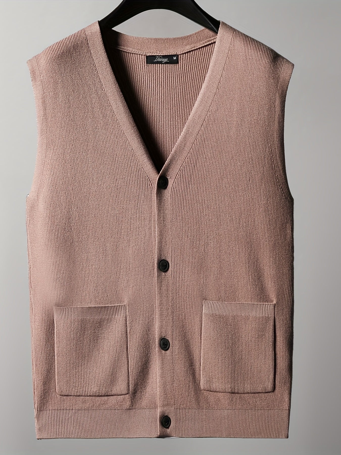 Men's Oversized Knitted Sweater Viscose Cardigan Vest for Autumn Winter