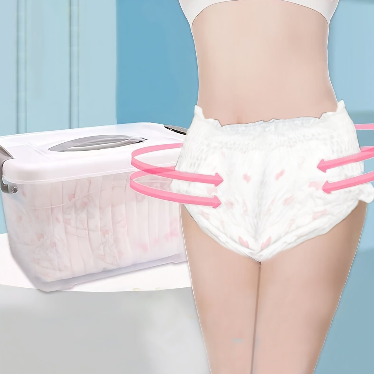 30 Pack Unscented Menstrual Sanitary Napkin Tablets Leak-Proof Sleep Pants for Women