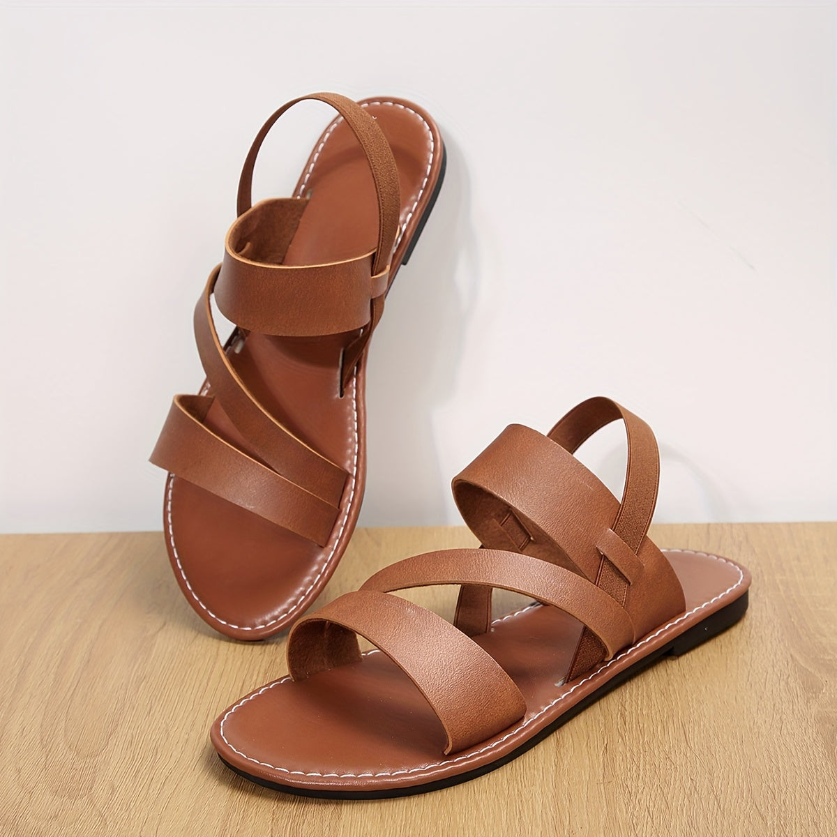 Women's Flat Sandals Open Toe Summer Shoes Lightweight Ankle Strap
