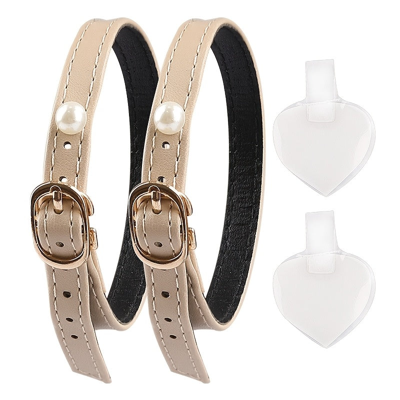 Faux Leather Anti-Slip Shoe Laces Heel Strap for Secure Fit