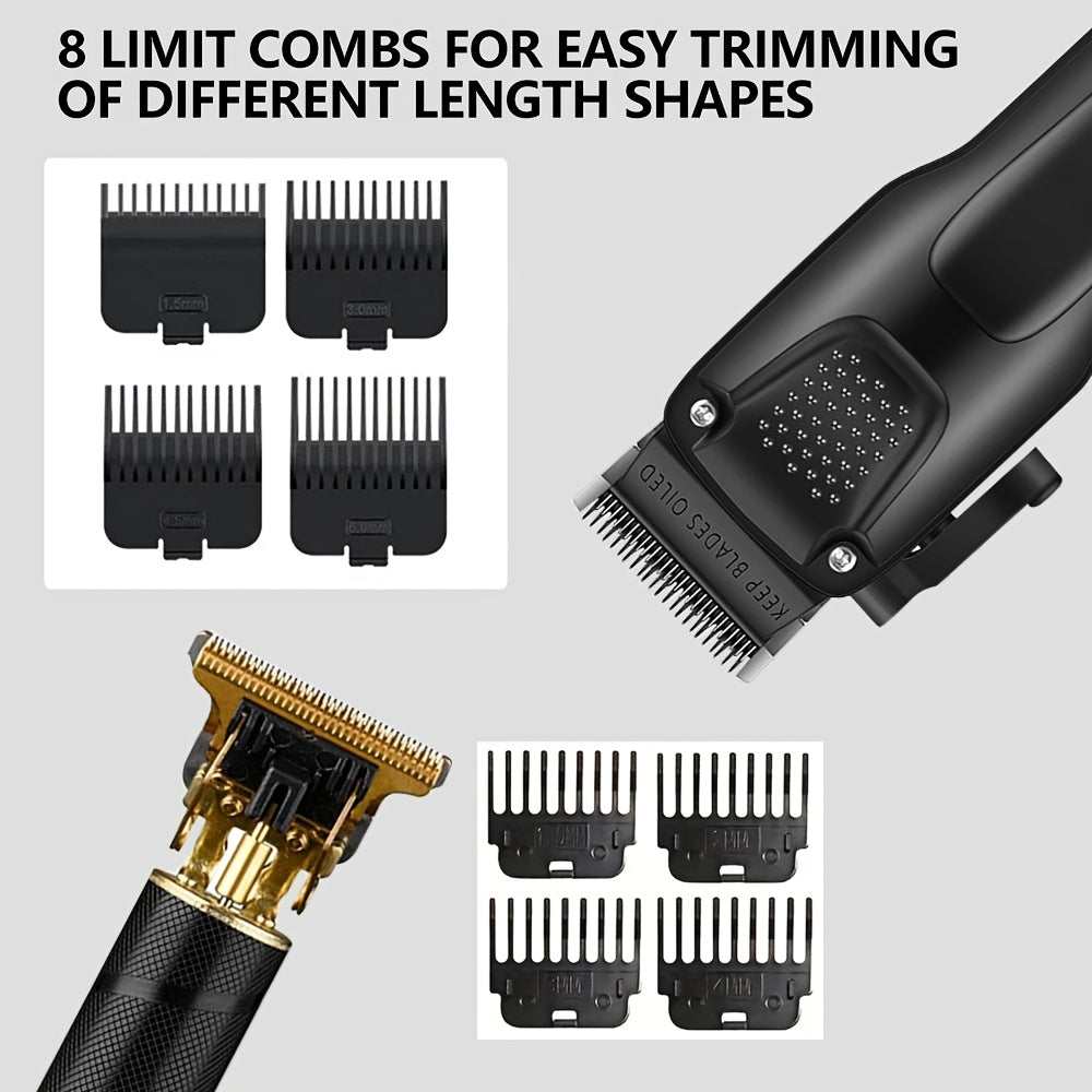 USB Rechargeable Hair and Beard Trimmer Set with Lithium Battery and Accessories
