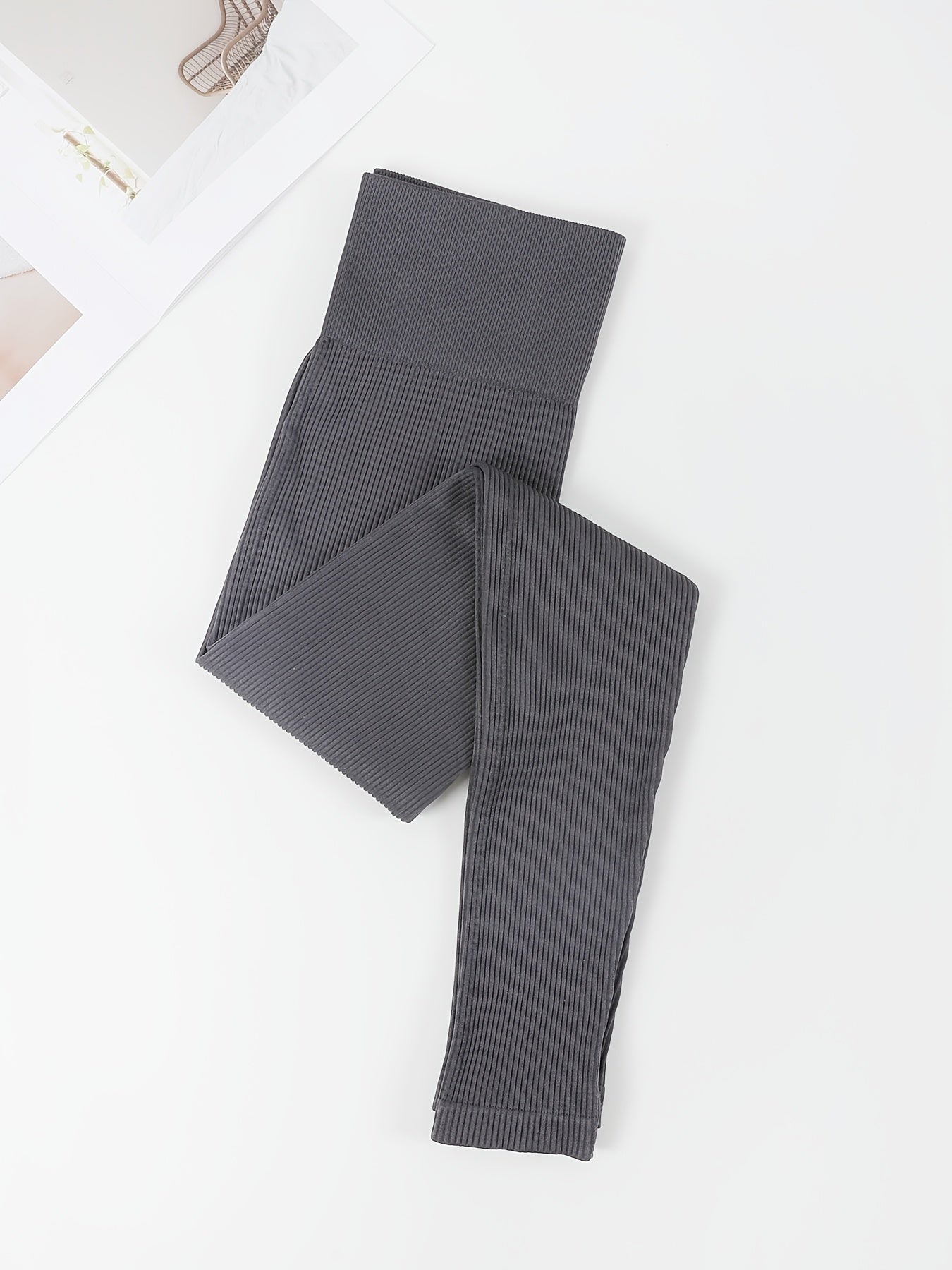 Women's High Stretch Yoga Leggings Long Length Solid Color Elastic Waist Activewear