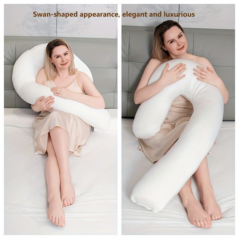 Knit Swan Pillow Full Body Support Cozy Machine Washable