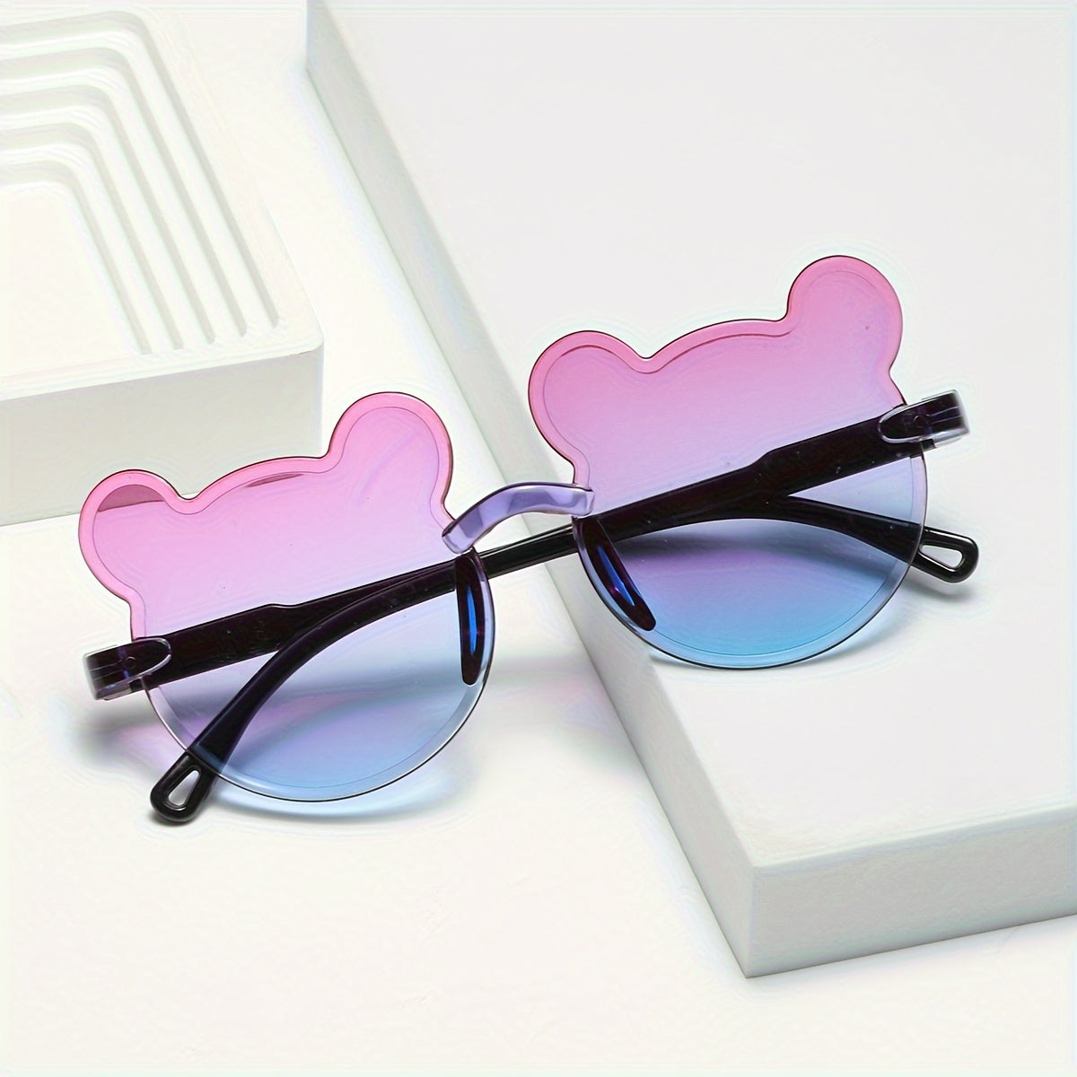 Set of 3 Cartoon Rimless Fashion Glasses with Gradient Lenses for Outdoor Activities