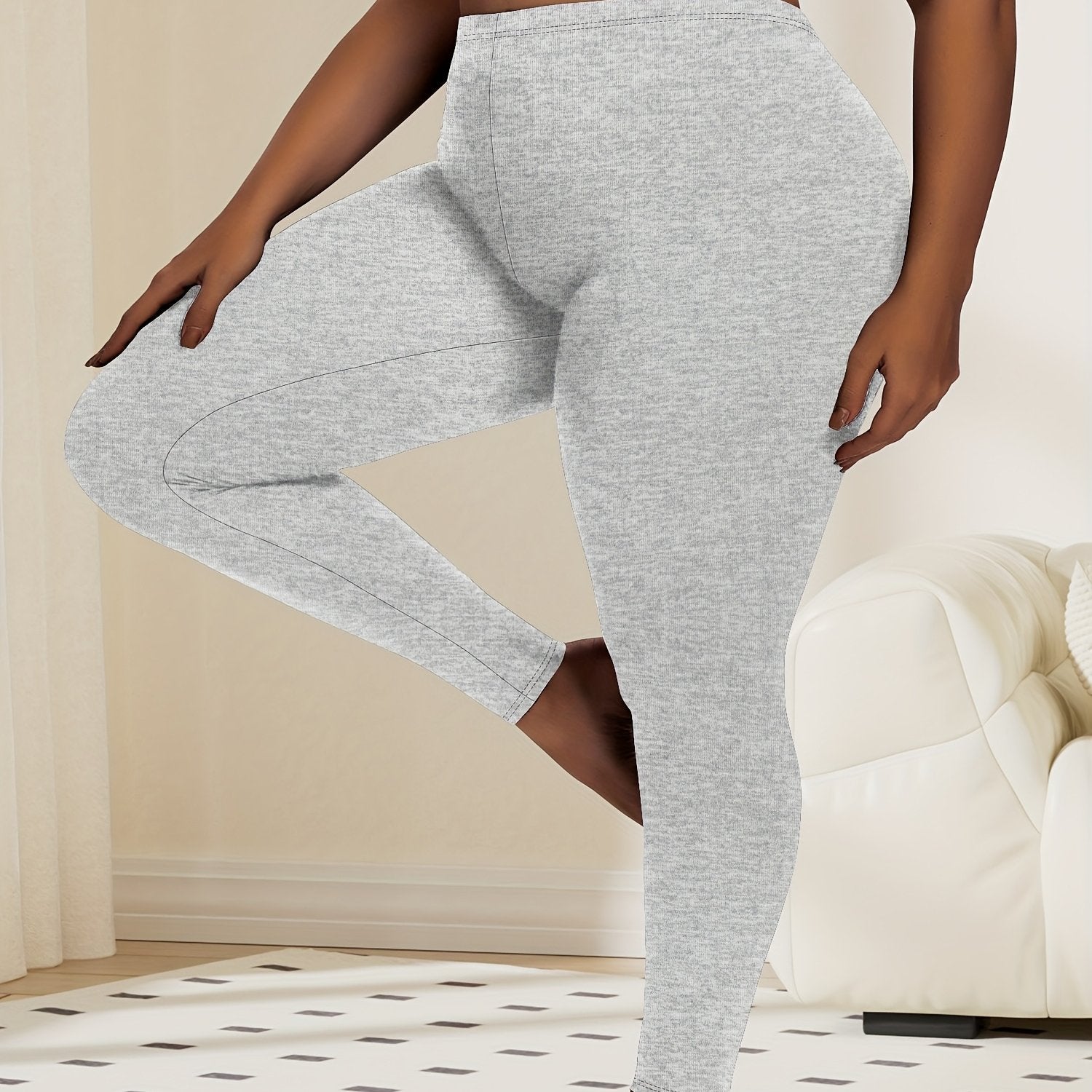 Leggings de yoga de talla grande para mujer de cintura alta con control de abdomen y tela suave