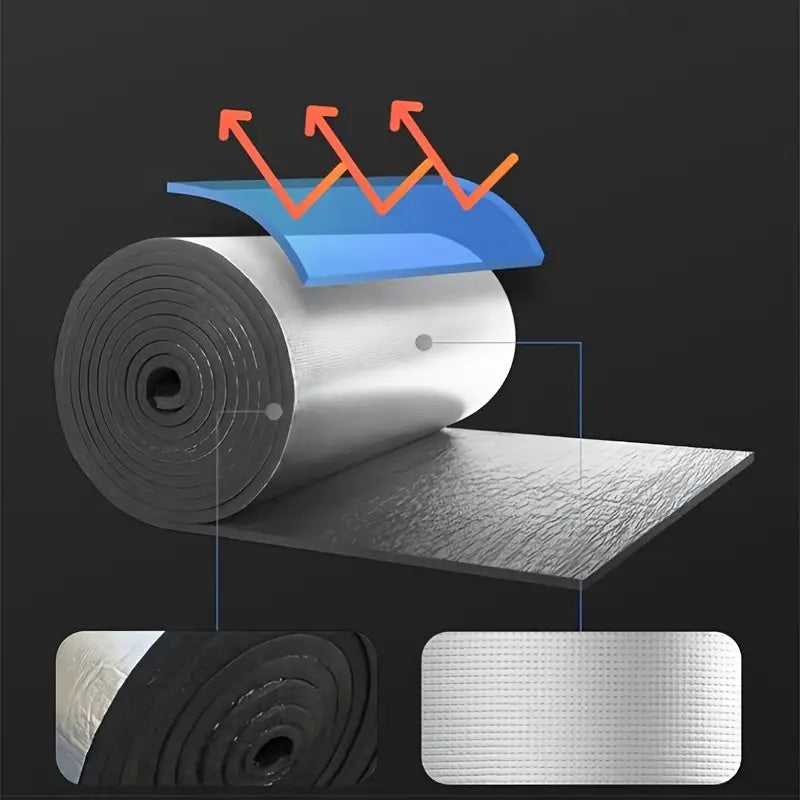 Alfombra de aislamiento térmico de aluminio para insonorización de coches, reflectante metálica