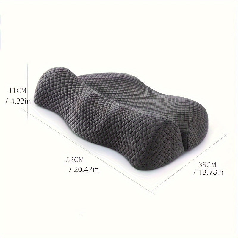 Almohada de espuma viscoelástica con funda reversible de punto, soporte cervical, firmeza media