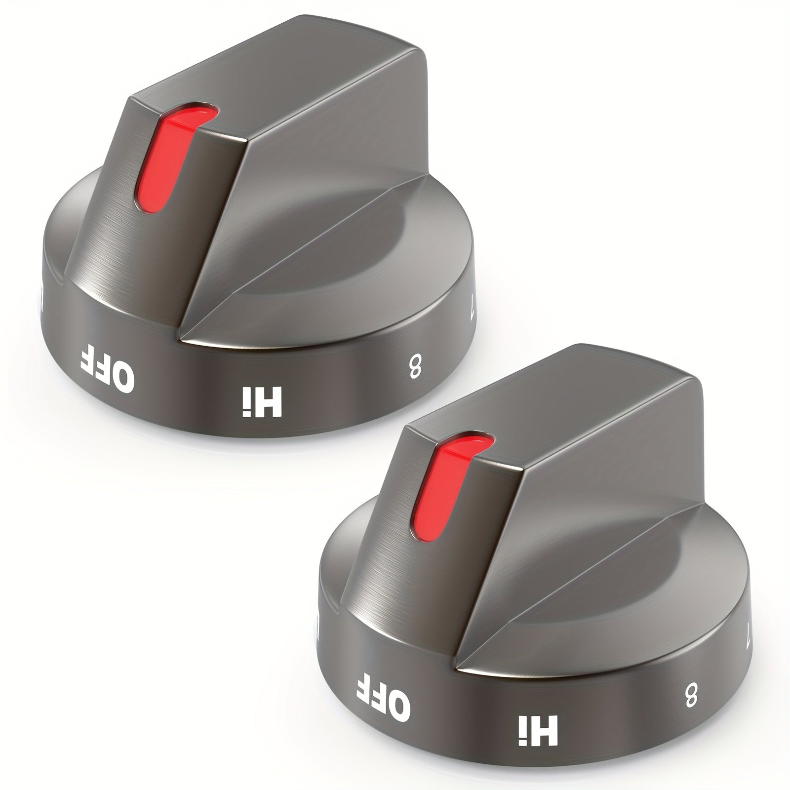 2-Pack Stainless Steel Gas Stove Knobs Compatible with NE/NX9000T Replacement Parts