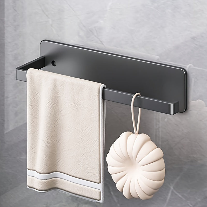Wrought Iron Wall-Mounted Bathroom Storage Rack with Towel Bars